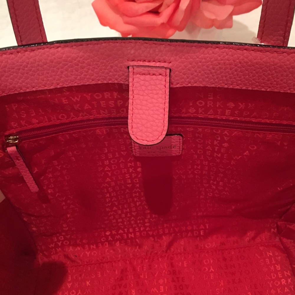 🚫🚫SOLD🚫🚫Kate Spade Flamingo Pink Bow Purse - Picture 4 of 6